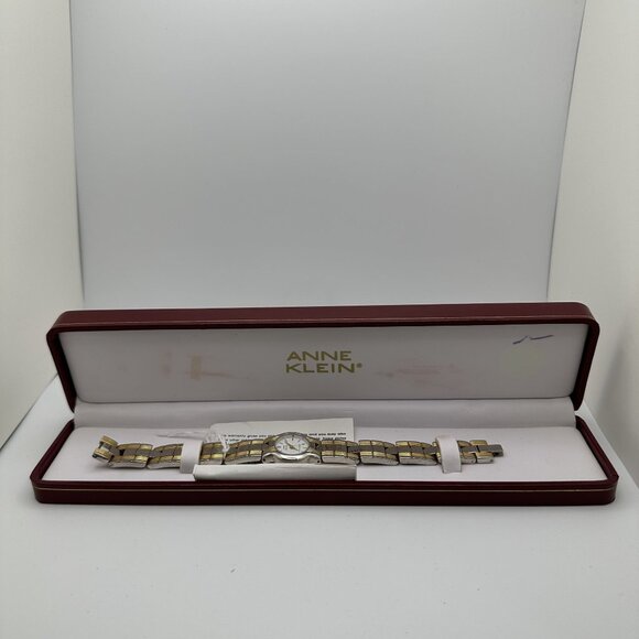 Anne Klein Two-Tone Womens Wristwatch With Silver/Gold Bracelet Band In Original - Picture 1 of 8